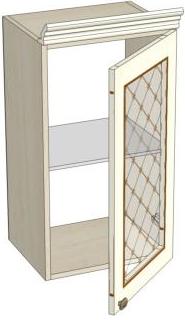 Шкаф 400 стеклодверь (Ш×В×Г): 400×704×320 мм ЛД 231.020 Жемчуг ― Мебель в Краснодаре