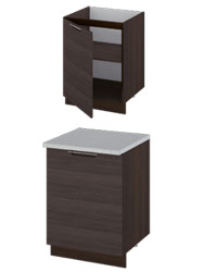 Шкаф кухонный с 1-й дверью для установки мойки - левый ПМ-115.09 L. Размер (Ш×Г×В): 600х600х860 Латте2 ― Мебель в Краснодаре