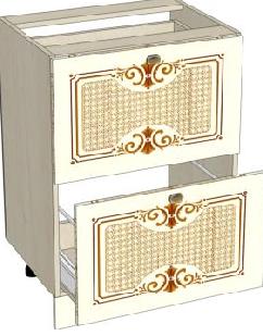 Стол 600 2 ящика (Ш×В×Г): 600×804×468 мм ЛД 231.170 Жемчуг ― Мебель в Краснодаре