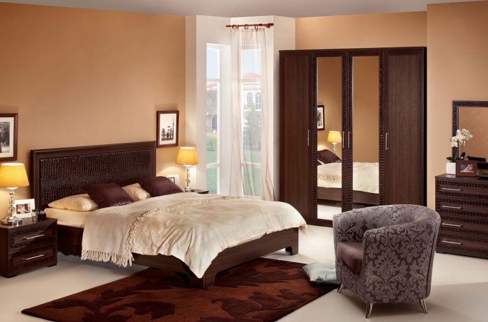 Спальня Тоскана дуб тортона + кожа caiman  ― Мебель в Краснодаре