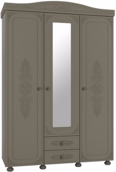 Ассоль-Плюс АС-27 Шкаф трехстворчатый с зеркалом Лиственница Грей Ш1530хГ550хВ2230 ― Мебель в Краснодаре