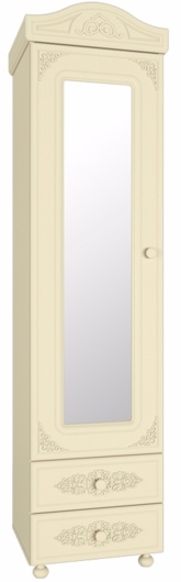 Ассоль-Плюс Пенал АС-01 с зеркалом Ваниль Ш532хГ416хВ2100 ― Мебель в Краснодаре