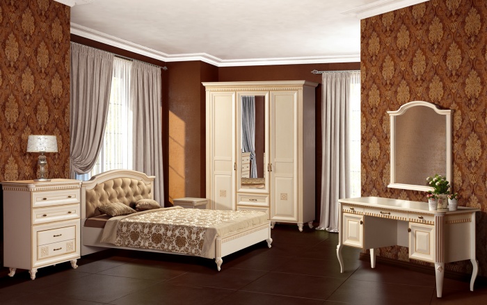 Спальня Марлен Кремовый Белый ― Мебель в Краснодаре
