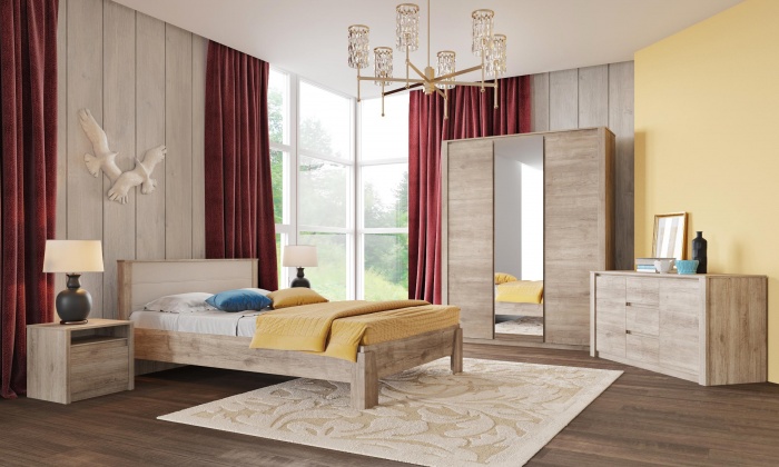 Спальня Монте Дуб Каньон ― Мебель в Краснодаре
