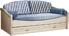 Кровать 1-но спальная боковая АМКР-5 + Матрас+Подушки+Покрывало Штрих (ш,г,в): 2110х1030х955