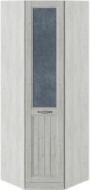 Шкаф угловой с 1 глухой дверью правый «Кантри» СМ-308.07.230R (з)  Замша синяя/Винтерберг (Ш×Г×В): 766×766×2171