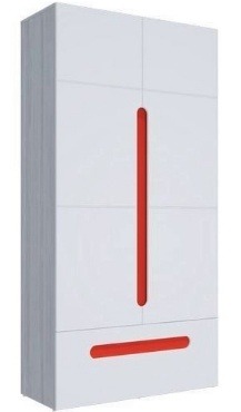 «Палермо-Юниор» Шкаф 2х створчатый с ящиком Красный  Ш × В × Г 1068х2110х445 мм