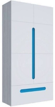 «Палермо-Юниор» Шкаф 2х створчатый с ящиком Синий  Ш × В × Г 1068х2110х445 мм ― Мебель в Краснодаре