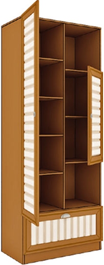 Пенал 2-дверный с ящиками №04 Детская мебель Юниор (ШхВхГ): 800*2000*418 ― Мебель в Краснодаре