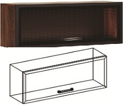 Браун Шоколадный Бархат № 4 шкаф навесной с подсветкой  ШВГ 1000 350 280 мм ― Мебель в Краснодаре