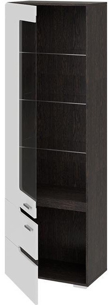 Шкаф для посуды Фьюжн ТД-260.07.25  Белый глянец  (Ш×Г×В): 590×357×1842 ― Мебель в Краснодаре