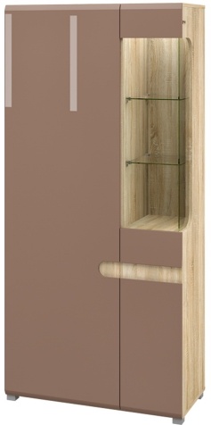Шкаф комбинированный Леонардо Коричневый МН-026-19/1  Д 90 x В 193 x Г 42 ― Мебель в Краснодаре