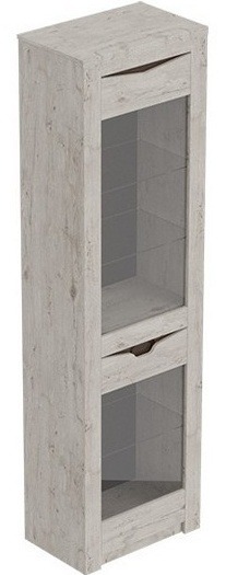 Шкаф однодверный витрина Соренто Дуб Бонифаций (ШxГxВ): 600 x 385 x 2100 ― Мебель в Краснодаре