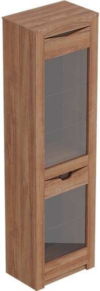 Шкаф однодверный витрина Соренто Дуб Стирлинг (ШxГxВ): 600 x 385 x 2100 ― Мебель в Краснодаре