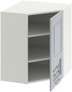 Шкаф навесной угловой c углом 45 с декором	СКАЙ (Голубая) ВУ45_72-(40)_1ДРД(R)  (Ш×Г×В): 600×323×720 ― Мебель в Краснодаре