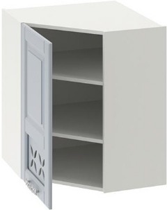 Шкаф навесной угловой c углом 45 с декором	СКАЙ (Голубая) ВУ45_72-(40)_1ДРД(L)  (Ш×Г×В): 600×323×720 ― Мебель в Краснодаре