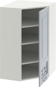 Шкаф навесной угловой c углом 45 с декором	СКАЙ (Голубая) ВУ45_96-(40)_1ДРД(R)  (Ш×Г×В): 600×323×960 ― Мебель в Краснодаре