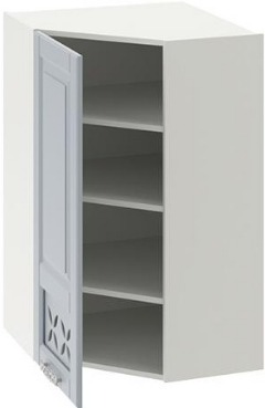 Шкаф навесной угловой c углом 45 с декором	СКАЙ (Голубая) ВУ45_96-(40) _1ДРД(L)  (Ш×Г×В): 600×323×960 ― Мебель в Краснодаре