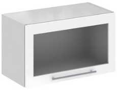 Кухня Олива ШВГС 600 Шкаф верхний горизонтальный, стекло Белый ― Мебель в Краснодаре