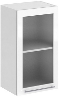 Кухня Олива ШВС 400 Шкаф верхний стекло Белый ― Мебель в Краснодаре