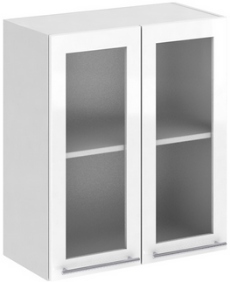 Кухня Олива ШВС 600 Шкаф верхний стекло Белый ― Мебель в Краснодаре