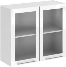 Кухня Олива ШВС 800 Шкаф верхний стекло Белый ― Мебель в Краснодаре