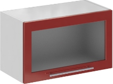 Кухня Олива ШВГС 600 Шкаф верхний горизонтальный, стекло Гранат ― Мебель в Краснодаре