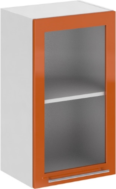 Кухня Олива ШВС 400 Шкаф верхний стекло Оранж ― Мебель в Краснодаре