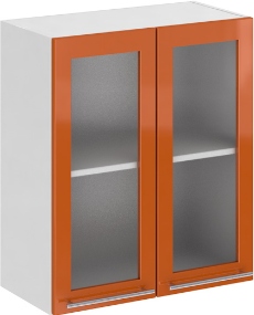 Кухня Олива ШВС 600 Шкаф верхний стекло Оранж ― Мебель в Краснодаре