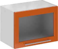 Кухня Олива ШВГС 500 Шкаф верхний горизонтальный, стекло Оранж ― Мебель в Краснодаре