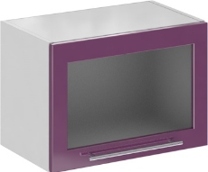 Кухня Олива ШВГС 500 Шкаф верхний горизонтальный, стекло Сирень ― Мебель в Краснодаре
