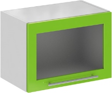 Кухня Олива ШВГС 600 Шкаф верхний горизонтальный, стекло Зелёный ― Мебель в Краснодаре