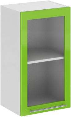 Кухня Олива ШВС 400 Шкаф верхний стекло Зелёный ― Мебель в Краснодаре