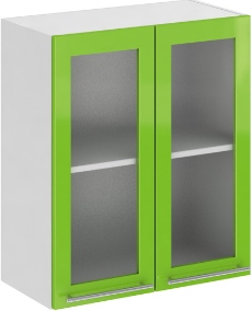 Кухня Олива ШВС 600 Шкаф верхний стекло Зелёный ― Мебель в Краснодаре