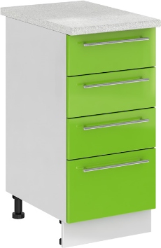 Кухня Олива ШНЯ 400 Шкаф нижний с ящиками Зелёный ― Мебель в Краснодаре
