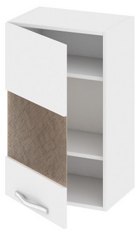 Шкаф верхний со стеклом (левый) (Оливия (Белый универс.)) В_72-45_1ДРс(А) Размеры (Ш×Г×В): 450×323×720 ― Мебель в Краснодаре