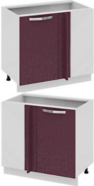 Шкаф нижний с планками для формирования угла (Синга (Баклажан)) Н_72-90_1ДРпУ Размеры (Ш×Г×В): 900×582×822