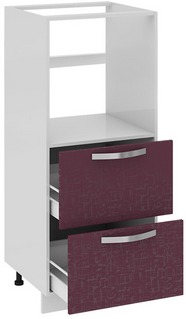 Шкаф комбинированный под бытовую технику с 2-мя ящиками (Синга (Баклажан)) КБ2я_132(72)-60_2Я Размеры (Ш×Г×В): 600×582×1422 ― Мебель в Краснодаре