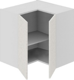 Шкаф верхний угловой с углом 90° (Синга (Крем)) ВУ90_60_2ДР(ВУ) Размеры (Ш×Г×В): 600×600×600 ― Мебель в Краснодаре