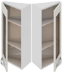 Шкаф верхний торцевой со стеклом (Синга (Крем)) ВТ_72-40(45)_1ДРс Размеры (Ш×Г×В): 400×323×720 ― Мебель в Краснодаре