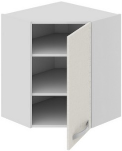Шкаф верхний угловой с углом 45° (Синга (Крем)) ВУ45_72-(40)_1ДР Размеры (Ш×Г×В): 600×600×720 ― Мебель в Краснодаре