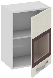 Шкаф верхний со стеклом (правый) (Синга (Крем)) В_60-45_1ДРс(Б) Размеры (Ш×Г×В): 450×323×600