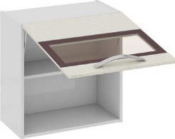Шкаф верхний со стеклом (Синга (Крем)) В_60-60_1ДОс Размеры (Ш×Г×В): 600×323×600 ― Мебель в Краснодаре