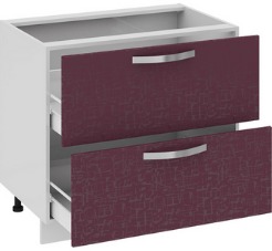 Шкаф нижний с 2-мя ящиками (Синга (Баклажан)) Н2я_72-90_2Я Размеры (Ш×Г×В): 900×582×822 ― Мебель в Краснодаре