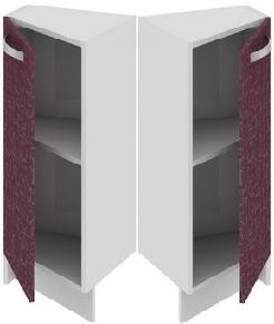 Шкаф нижний нестандартный торцевой (Синга (Баклажан)) НнТ_72-40(45)_1ДР Размеры (Ш×Г×В): 400×432×822 ― Мебель в Краснодаре