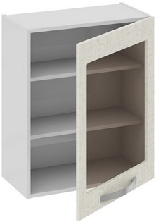 Шкаф верхний со стеклом (Синга (Крем)) В_72-60_1ДРс Размеры (Ш×Г×В): 600×323×720 ― Мебель в Краснодаре