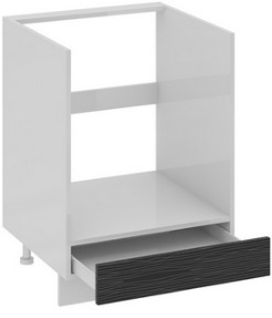Шкаф нижний под бытовую технику с 1-м ящиком (СКАЙЛАЙН (Черный)) НБ1я_72(12)-60_1Я Размеры (Ш×Г×В): 600×582×822