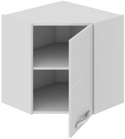 Шкаф верхний угловой с углом 45° (СКАЙЛАЙН (Белый)) ВУ45_60-(40)_1ДР Размеры (Ш×Г×В): 600×600×600 ― Мебель в Краснодаре