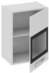 Шкаф верхний со стеклом (правый) (СКАЙЛАЙН (Белый)) В_60-45_1ДРс(Б) Размеры (Ш×Г×В): 450×323×600 ― Мебель в Краснодаре
