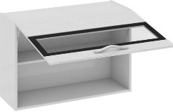 Шкаф верхний со стеклом (СКАЙЛАЙН (Белый)) В_60-90_1ДОс Размеры (Ш×Г×В): 900×323×600 ― Мебель в Краснодаре